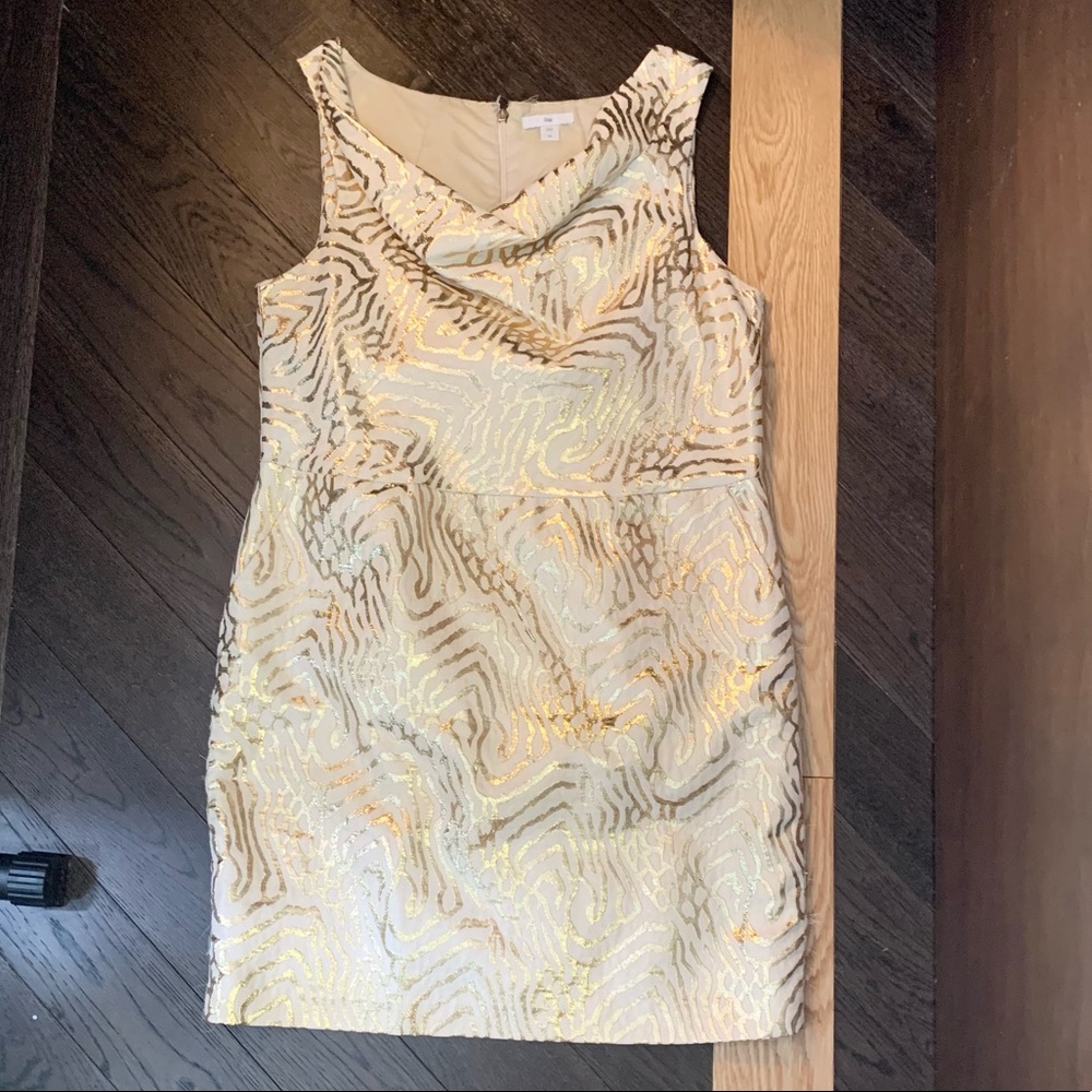 Elegant Gold and Cream Dress